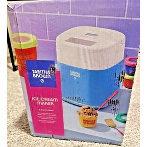 Tabitha Brown Ice Cream Maker 1.5qt Electric 3 Preset Light Blue Brand New inBox